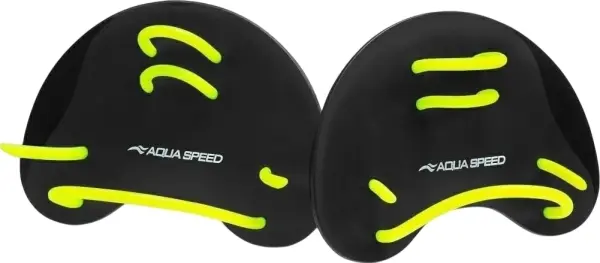 Лопатки для плавання Aqua Speed FINGER PADDLES чорно-жовті 723