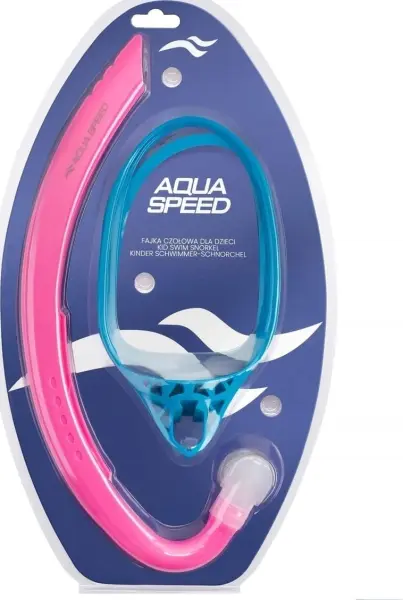 Дихальна трубка для плавання дитяча Aqua Speed JUNO JUNIOR рожево-блакитна 734-03