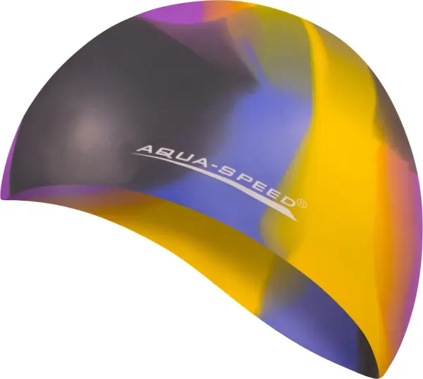 Шапочка для плавания Aqua Speed BUNT желто-фиолетово-черная 113-46