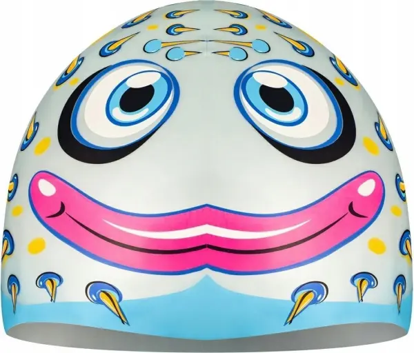 Шапочка для плавания детская Aqua Speed ZOO FISH серо-голубо-розово-желтая 115-02-fish