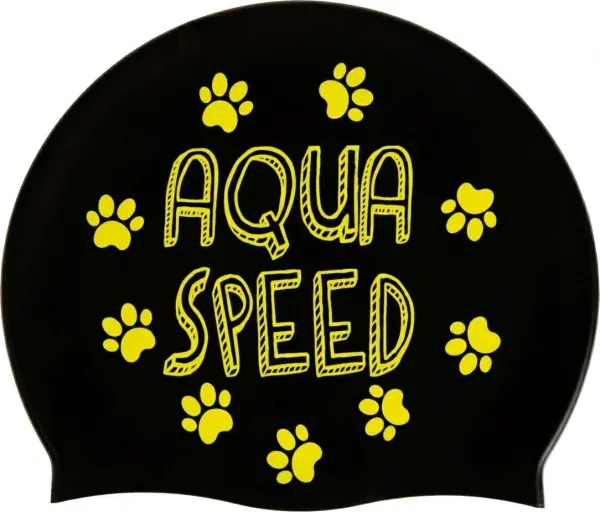 Шапочка для плавання дитяча Aqua Speed KIDDIE CAT чорно-жовта 142-07