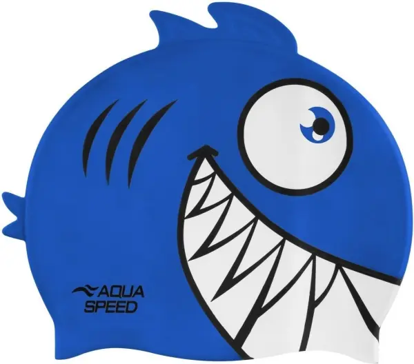 Шапочка для плавання дитяча Aqua Speed ZOO PIRANA синьо-біла 246-01