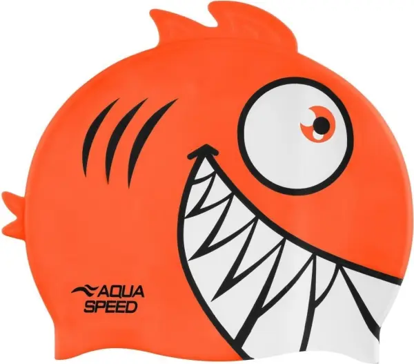 Шапочка для плавания детская Aqua Speed ZOO PIRANA оранжево-белая 246-75