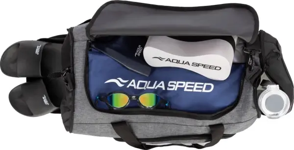 Сумка спортивна Aqua Speed DUFFEL BAG L 43L сіро-чорна 141-37