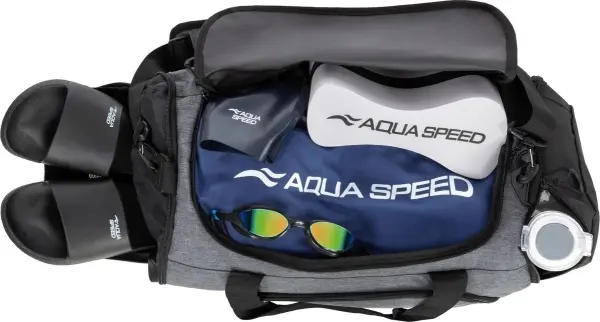Сумка спортивна Aqua Speed DUFFEL BAG M 35L сіро-чорна 141-37