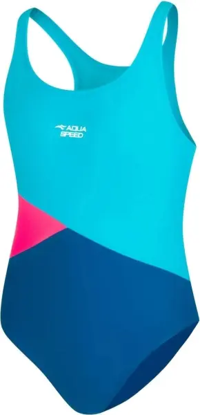 Купальник злитий дитячий Aqua Speed ​​POLA блакитно-рожево-темно-синій 541-42