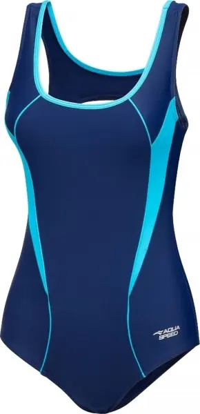 Купальник слитный женский Aqua Speed KATE темно-сине-голубой 413-24