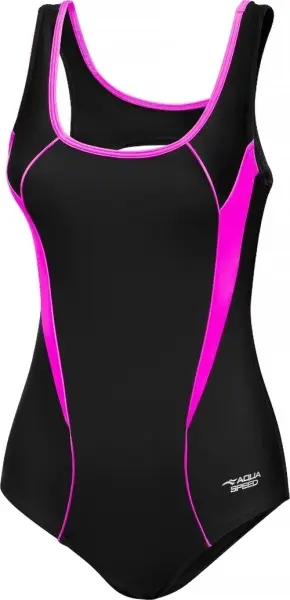 Купальник слитный женский Aqua Speed KATE черно-фуксиевый 413-19