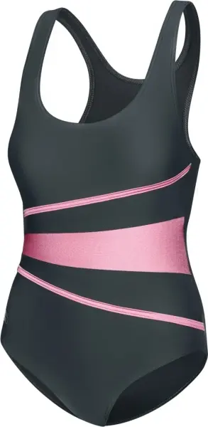 Купальник слитный женский Aqua Speed STELLA LADY темно-серо-розовый 299-33