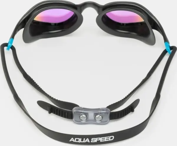 Очки для плавания с чехлом Aqua Speed VORTEX MIRROR+CASE черно-голубые 230-07