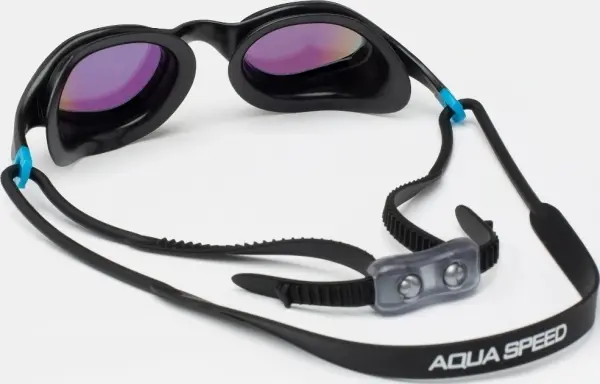 Очки для плавания с чехлом Aqua Speed VORTEX MIRROR+CASE черно-голубые 230-07
