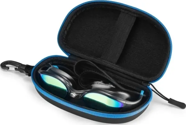 Очки для плавания с чехлом Aqua Speed VORTEX MIRROR+CASE черно-голубые 230-07