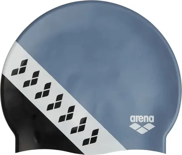 Шапочка для плавання Arena ICONS TEAM STRIPE CAP сіро-чорно-біла 001463-135