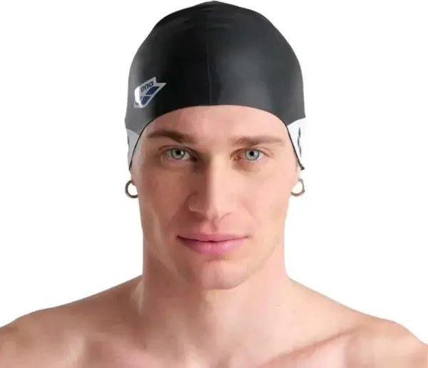 Шапочка для плавання Arena ICONS TEAM STRIPE CAP чорно-біла 001463-111