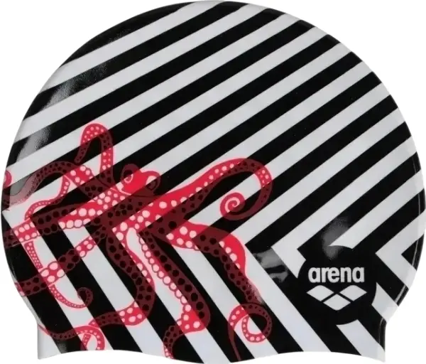 Шапочка для плавання Arena PRINT 2 чорно-біло-червона 1E368-234