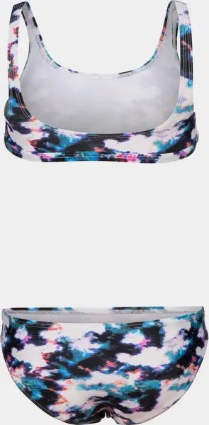 Купальник раздельный детский Arena TIE AND DYE BIKINI TOP бело-сине-розовый 006206-500
