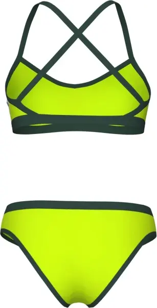 Купальник раздельный женский Arena ICONS BIKINI CROSS BACK SOLID лаймово-темно-зелено-белый 005037-660