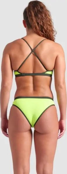 Купальник раздельный женский Arena ICONS BIKINI CROSS BACK SOLID лаймово-темно-зелено-белый 005037-660