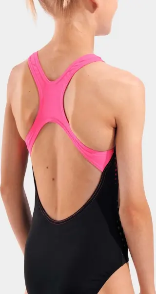 Купальник слитный детский Arena DOTS SWIMSUIT SWIM PRO BACK черно-розово-желтый 010745-559