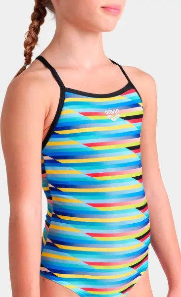 Купальник слитный детский Arena RACING STRIPE SWIMSUIT LIGHTDR разноцветный 009006-550