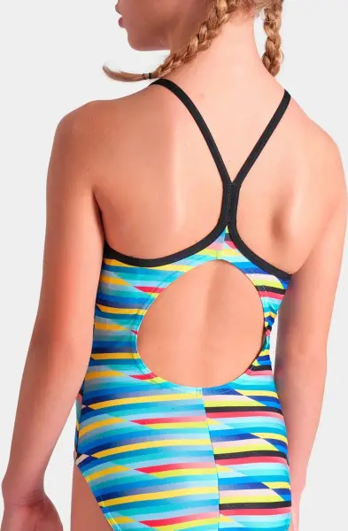 Купальник слитный детский Arena RACING STRIPE SWIMSUIT LIGHTDR разноцветный 009006-550