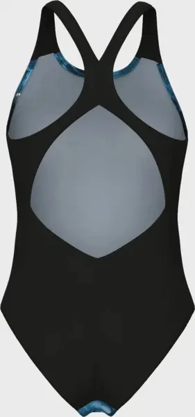 Купальник слитный женский Arena BLUE FLOWERS SWIMSUIT V BACK сине-черный 009027-850