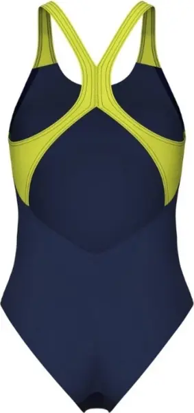 Купальник злитий жіночий Arena BREATH SWIMSUIT V BACK LB темно-синьо-жовто-зелено-синій 008330-760