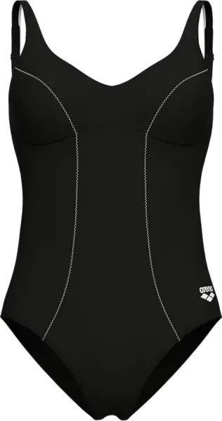 Купальник жіночий Arena CLIP BACK SWIMSUIT SOLID B чорно-білий 010651-510