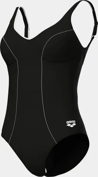 Купальник жіночий Arena CLIP BACK SWIMSUIT SOLID B чорно-білий 010651-510