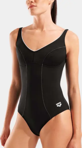 Купальник жіночий Arena CLIP BACK SWIMSUIT SOLID B чорно-білий 010651-510
