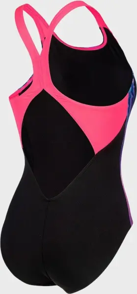 Купальник слитный женский Arena DREAMHLINE SWIMSUIT V BACK черно-розово-голубой 008328-500