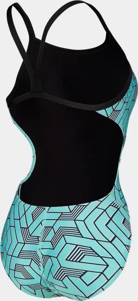 Купальник злитий жіночий Arena ESCAPE SWIMSUIT CHALLENGE BACK м'ятно-чорний 007739-580