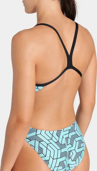Купальник злитий жіночий Arena ESCAPE SWIMSUIT CHALLENGE BACK м'ятно-чорний 007739-580