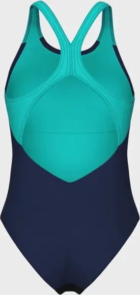 Купальник жіночий Arena FLOW SWIMSUIT V BACK LB темно-синьо-бірюзово-фіолетовий 008935-790