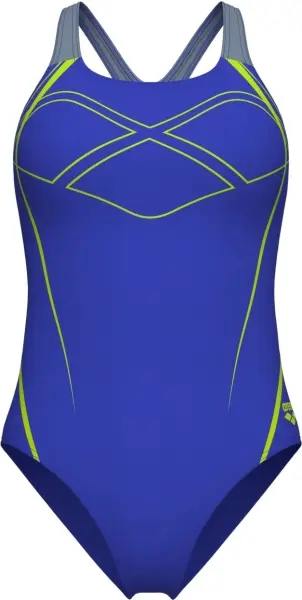 Купальник жіночий Arena GRAPHIC SWIMSUIT SWIM PRO BACK фіолетово-сіро-лаймовий 009024-850