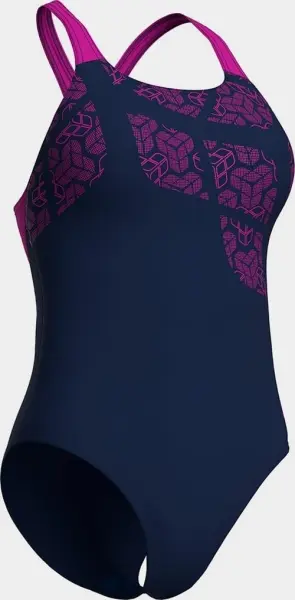 Купальник злитий жіночий Arena KIKKO SWIMSUIT SWIM PRO BACK темно-синьо-рожевий 010807-790