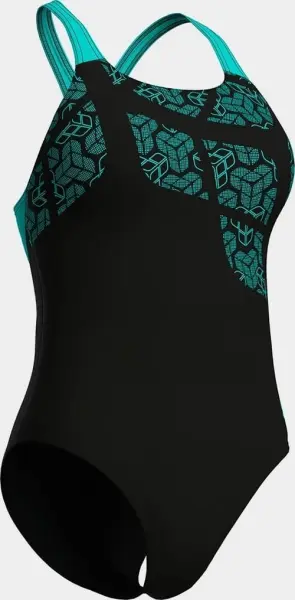 Купальник злитий жіночий Arena KIKKO SWIMSUIT SWIM PRO BACK чорно-бірюзовий 010807-580