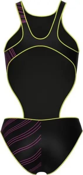 Купальник злитий жіночий Arena ONE STREAM SWIMSUIT чорно-рожево-жовтий 008953-560