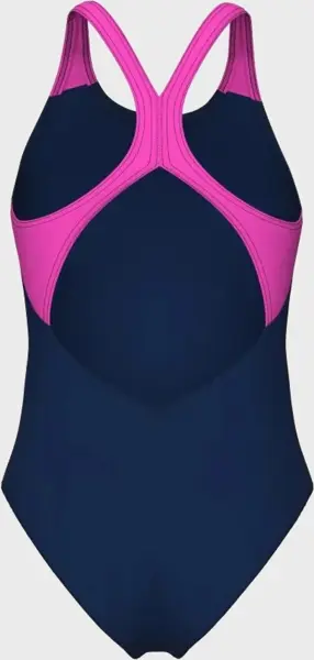 Купальник злитий жіночий Arena RIPPLES SWIMSUIT V BACK B темно-синьо-рожево-жовтий 009021-780