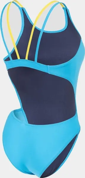 Купальник злитий жіночий Arena SWIMSUIT TECH MULTI SOLID блакитно-жовтий 008054-820