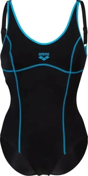 Купальник слитный женский Arena TANIA CLIP BACK SWIMSUIT ONE P черно-голубой 005974-580