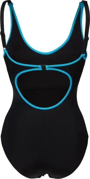 Купальник слитный женский Arena TANIA CLIP BACK SWIMSUIT ONE P черно-голубой 005974-580