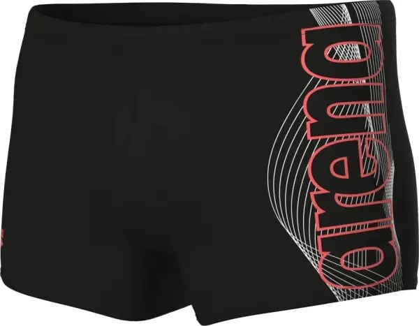 Плавки-боксеры Arena BASIC SWIM SHORT черно-бело-коралловые 010276-500