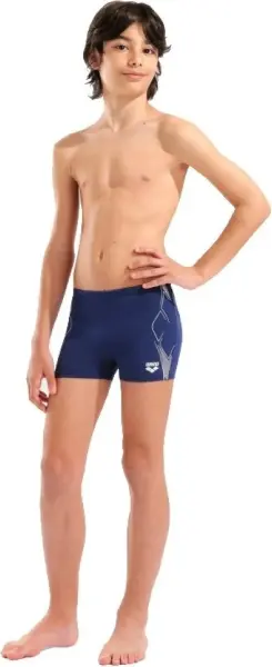 Плавки-боксеры детские Arena GRAPHIC SWIM SHORT темно-сине-белые 011189-701