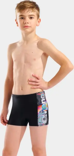 Плавки-боксеры детские Arena LIT LOGO SWIM SHORT черные 010692-550