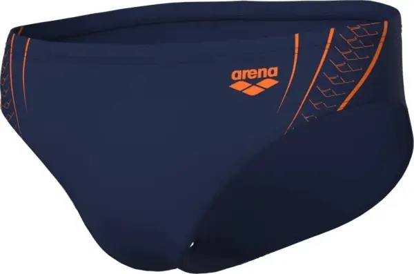 Плавки-брифи Arena DOUBLE GRAPHIC SWIM BRIEFS темно-синьо-жовтогарячі 010951-705