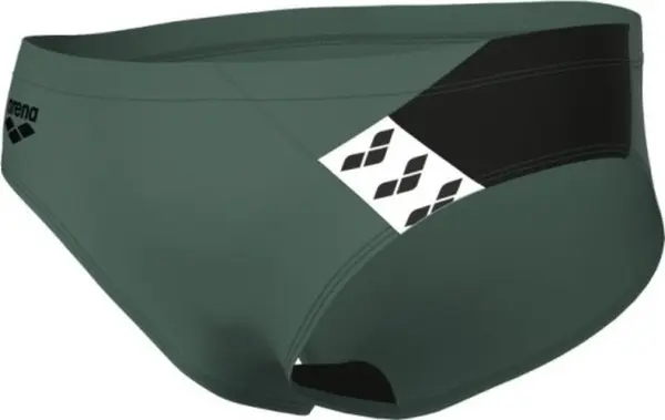 Плавки-брифи Arena STRIPE SWIM BRIEFS темно-зелено-чорно-білі 007929-650