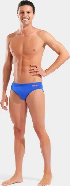 Плавки-брифи Arena TEAM SWIM BRIEFS SOLID синьо-жовтогарячі 004773-803