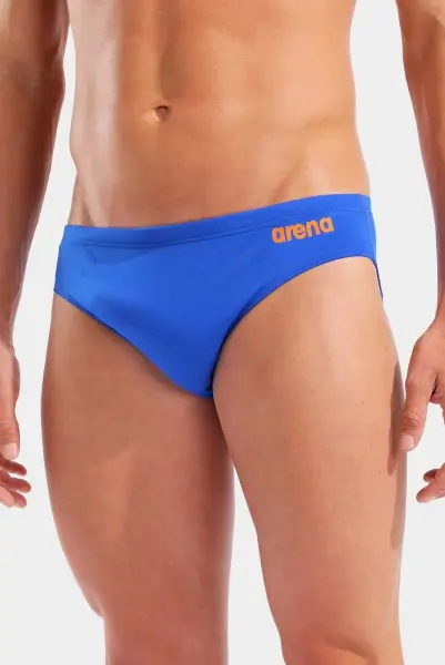 Плавки-брифи Arena TEAM SWIM BRIEFS SOLID синьо-жовтогарячі 004773-803