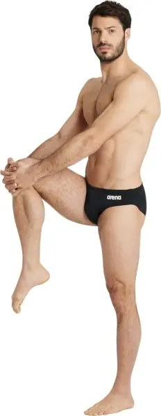 Плавки-брифи Arena TEAM SWIM BRIEFS SOLID чорно-білі 004773-550